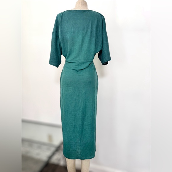 Zara Emerald Green Rustic Flowy Dress Size Small - Picture 10 of 12